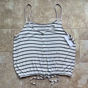 Striped crop tank top